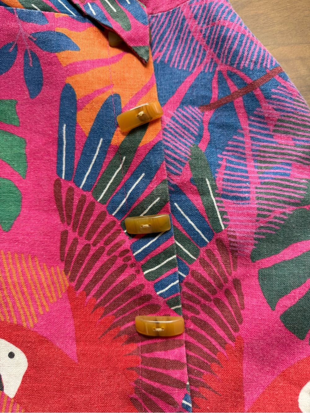 Farm Rio Linen Parrot Mini Dress - Picture 3 of 7